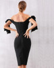 Black Off Shoulder Slash Neck Bandage Bodycon Dress