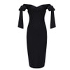 Black Off Shoulder Slash Neck Bandage Bodycon Dress