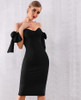 Black Off Shoulder Slash Neck Bandage Bodycon Dress
