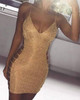 Shining Hollow Out Spaghetti Strap V-Neck Party Bodycon Dress Shining Hollow Out Spaghetti Strap V-Neck Party Bodycon Dress