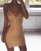 Shining Hollow Out Spaghetti Strap V-Neck Party Bodycon Dress Shining Hollow Out Spaghetti Strap V-Neck Party Bodycon Dress
