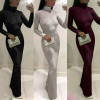 Shiny Sequin Glitter Long Sleeve High Neck Bodycon Dresses