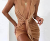 Backless Deep V Neck Party Bodycon Dress
