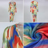 Spring Print Deep V Neck Bodycon Dress