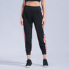 Elastic Waist Black Sporting Harem Pants