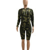 Camo bike shorts women's Two Piece Set