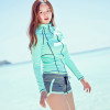 Women's Long Sleeve Surfing Two Piece Swimsuit with front zipper