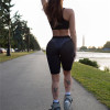 Women's High Waist running black shorts with pocket
