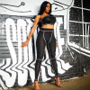 New wakanda Women Workout Crop Top And Leggings Sets