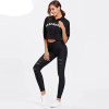 Women Mesh Insert Ripped  Mid Waist Casual  Leggings Pants
