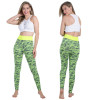 High Waist Elastic  Print Stretched Camouflage Army green workout Leggings