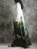 Chinese National Style Long Sleeves Silk Long Dress with Natural Print