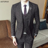 Men's 3 Piece Vintage Plaid Suit Up To XXL