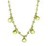 Peridot Gemstone & 14kt Vermeil Gold Droplet  Necklace, August Birthstone