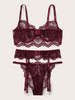 Floral Lace Garter Lingerie Set Floral Lace Garter Lingerie Set