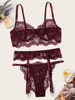 Floral Lace Garter Lingerie Set Floral Lace Garter Lingerie Set