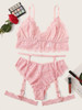 Floral Lace Garter Lingerie Set Floral Lace Garter Lingerie Set