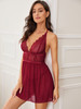 Contrast Lace Halter Dress With Thong