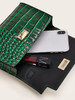 Twist Lock Croc Embossed Satchel Bag