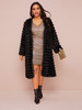 Plus Fringe Overlay Chain Detail Open Front Coat