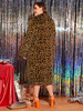 Plus Leopard Print Longline Teddy Coat