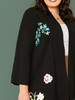 Plus Open Front Floral Print Coat