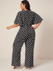 Plus Polka Dot Belted Jumpsuit