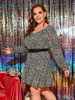 Plus Leopard Print Ruffle Hem Dress Without Belted