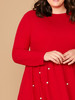 Plus Solid Pearls Beaded Dress
