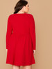 Plus Solid Pearls Beaded Dress