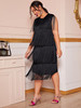 Plus Layered Fringe Tank Dress