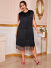Plus Layered Fringe Tank Dress