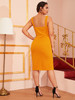 Plus Solid Split Thigh Bodycon Cami Dress