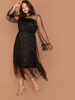 Plus Frill Trim Star Mesh Overlay Dress