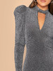 Keyhole Neck Gigot Sleeve Glitter Dress Keyhole Neck Gigot Sleeve Glitter Dress