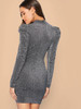 Keyhole Neck Gigot Sleeve Glitter Dress Keyhole Neck Gigot Sleeve Glitter Dress
