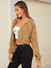 Zip Up Hooded Corduroy Jacket