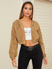 Zip Up Hooded Corduroy Jacket
