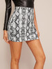 Snakeskin Print Split Hem Skirt