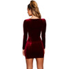 Long Sleeve Velvet Mini Dress F