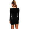 Long Sleeve Velvet Mini Dress F