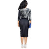 Plus Size Sequined Patchwork Split Bodycon Dress