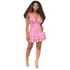 V-Neck Halter  Mini A-Line  Multi Layer Ruffles Dress