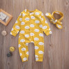 Newborn Baby Kids Girls Clothes Jumpsuit Rompers Long Sleeve Cotton Outfits Headband Baby Girl 0-18M