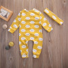 Newborn Baby Kids Girls Clothes Jumpsuit Rompers Long Sleeve Cotton Outfits Headband Baby Girl 0-18M