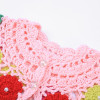 Newborn Baby Girls Waistcoat European Hollowed-Out Handmade Knitted Cardigan Tops Pink Pearl Vest Newborn Spring Clothes