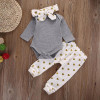 Newborn baby girls clothes Infant 3Pcs suits (Tops +Pants Love pattern + Headband)Baby girl clothing set toddle outfit sets