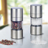 2Pcs Stainless Steel Manual Salt Pepper Mill Grinder Seasoning Home Kitchen Tools Grinding for Cooking Meat Restaurants