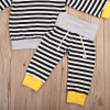 2PCS Set Newborn Baby Striped Clothes 2017 Autumn Long Sleeve Hooded Sweatshirt Tops+Pant Outfit Toddler Kids Clothing Tracksuit