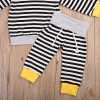 2PCS Set Newborn Baby Striped Clothes 2017 Autumn Long Sleeve Hooded Sweatshirt Tops+Pant Outfit Toddler Kids Clothing Tracksuit